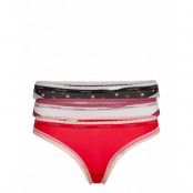 Thong 3Pk Stringtrosa Underkläder Röd Calvin Klein