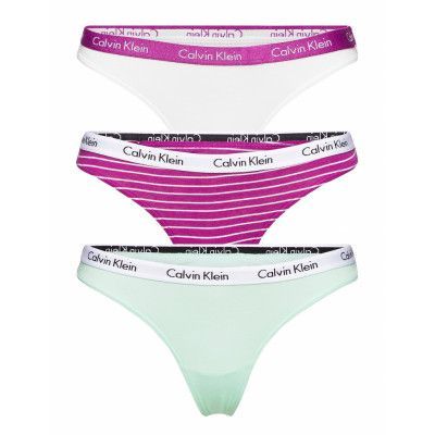 Thong 3Pk *Villkorat Erbjudande Stringtrosa Underkläder Rosa Calvin Klein