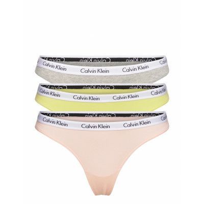 Thong 3Pk Stringtrosa Underkläder Rosa Calvin Klein