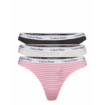 Thong 3Pk *Villkorat Erbjudande Stringtrosa Underkläder Rosa Calvin Klein