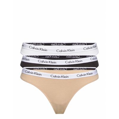 Thong 3Pk *Villkorat Erbjudande Stringtrosa Underkläder Svart Calvin Klein