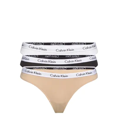 Thong 3Pk *Villkorat Erbjudande Stringtrosa Underkläder Svart Calvin Klein