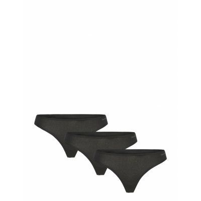 Thong 3Pk Stringtrosa Underkläder Svart Calvin Klein
