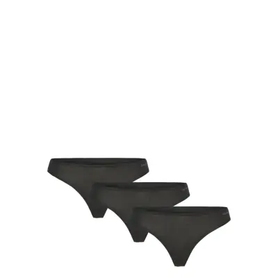 Thong 3Pk Stringtrosa Underkläder Svart Calvin Klein