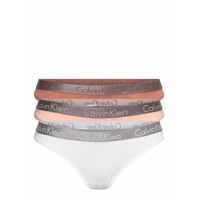 Thong 3Pk *Villkorat Erbjudande Stringtrosa Underkläder Vit Calvin Klein