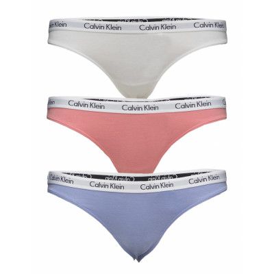 Thong 3Pk Stringtrosa Underkläder Vit Calvin Klein