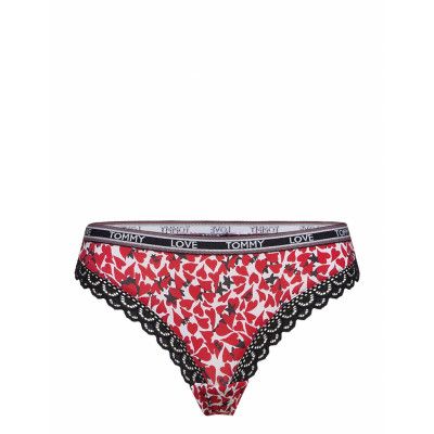 Thong Holiday Print Stringtrosa Underkläder Röd Tommy Hilfiger