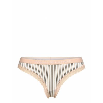 Thong Print Stringtrosa Underkläder Beige Tommy Hilfiger