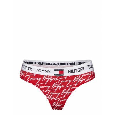 Thong Print Stringtrosa Underkläder Röd Tommy Hilfiger