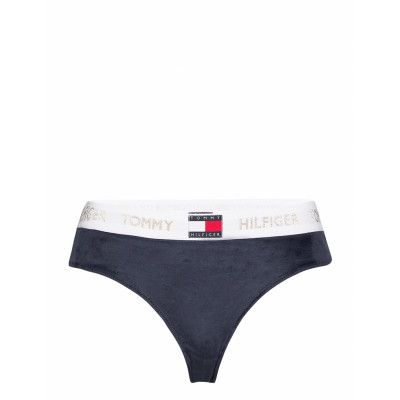 Thong Velour Stringtrosa Underkläder Blå Tommy Hilfiger