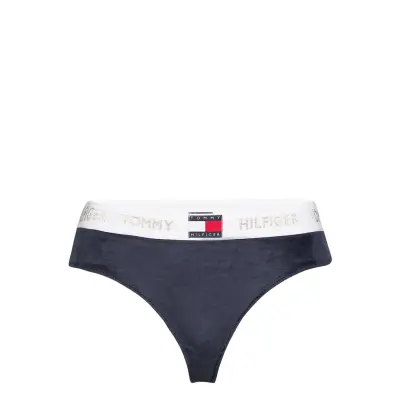 Thong Velour Stringtrosa Underkläder Blå Tommy Hilfiger