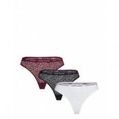 Tommy Hilfiger 3 Pack Thong Lace Svart