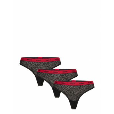 HUGO Triplet Thong Lace Svart