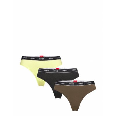 Triplet Thong Stripe Stringtrosa Underkläder Brun HUGO
