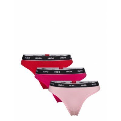 Triplet Thong Stripe *Villkorat Erbjudande Stringtrosa Underkläder Rosa HUGO