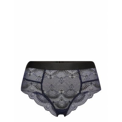 Twilight Lace Highwaist String Lingerie Panties High Waisted Panties Svart Understatement Underwear