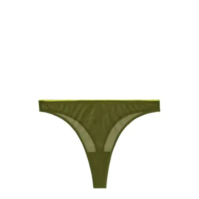 Understatement Underwear Mesh Thong Grön