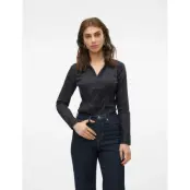 Vero Moda Vmlady L/S G-String Shirt Wvn New Noos - Black - L