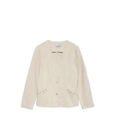 Vero Moda Vmleva Ls String Ecru Dnm Jacket - Cream - L