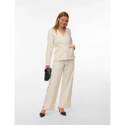 Vero Moda Vmrae Hr Wide String Ecru Jeans - Cream - 32 x 32