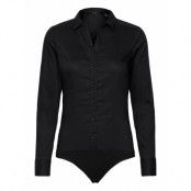 Vmlady L/S G-String Shirt Wvn New Noos Tops T-shirts & Tops Bodies Black Vero Moda