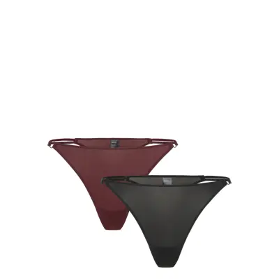 Weekday 2-Pack Tanga Thongs Burgundy