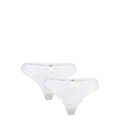 Weekday 2-Pack Pointelle Thongs Vit