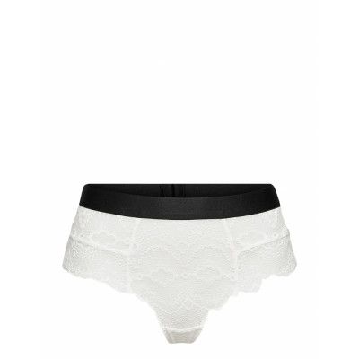 White Noise Lace Highwaist String Lingerie Panties High Waisted Panties Creme Understatement Underwear