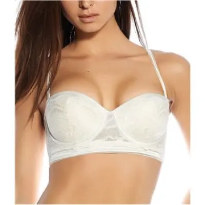 Calvin Klein BLACK Luxury Longline Bra Ivory * Fri Frakt *