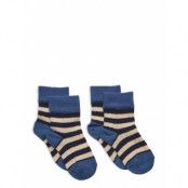 2 Pack Classic Striped Socks Sockor Strumpor Blue FUB