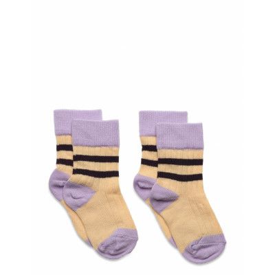 2 Pack Colour Block Socks Sockor Strumpor Multi/patterned FUB