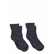 2-Pak Melange Socks Sockor Strumpor Navy FUB