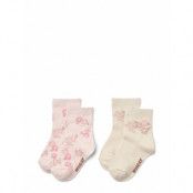 2 Pk Pattern Luna Socks Sockor Strumpor Pink Wheat