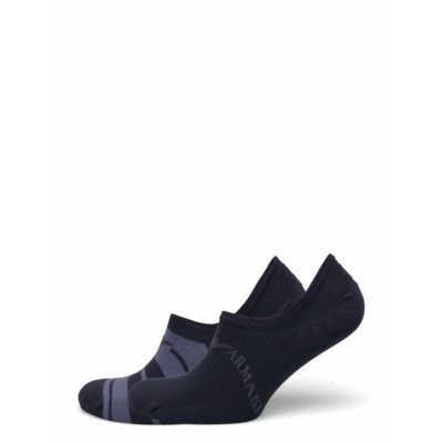 2Pack Socks *Villkorat Erbjudande Ankelstrumpor Korta Strumpor Marinblå Emporio Armani