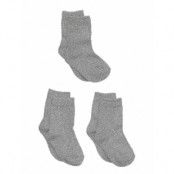 3-Pack Cotton Socks Sockor Strumpor Grey Melton