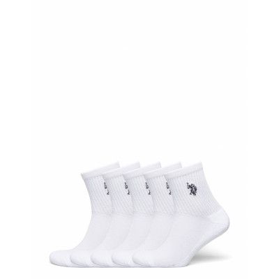 5 Pack Quarter Sport Socks Sockor Strumpor White U.S. Polo Assn.