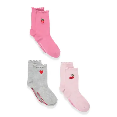 Abercrombie Kids Hq-3Pk Half Crew Sock - Pink - 35/37.5