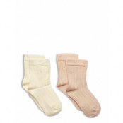 Ankle Sock - Rib Sockor Strumpor Pink Minymo