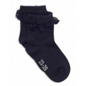 Minymo Ankle Sock W. Lace Blå