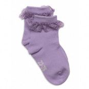 Minymo Ankle Sock W. Lace Lila