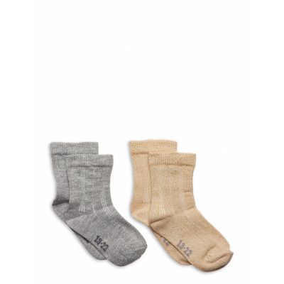 Minymo Ankle Sock W. Lurex Grå