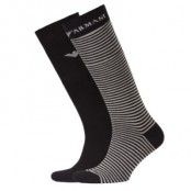 Armani Basic Plain Stretch Cotton Long Socks 2-pack * Fri Frakt *