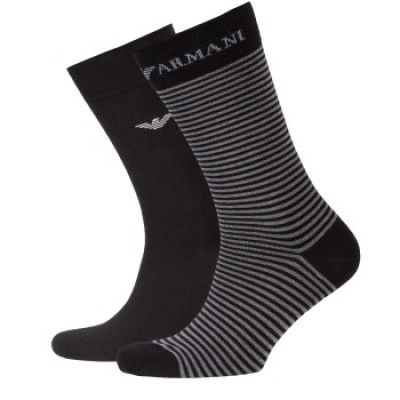 Armani Basic Plain Stretch Cotton Short Socks 2-pack * Fri Frakt *