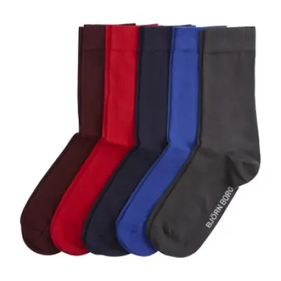Björn Borg Solid Ankle Socks Wine 5-pack * Fri Frakt *