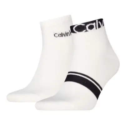 Calvin Klein 2-pack Cotton Logo Stripe Ankle Socks