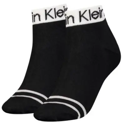 Calvin Klein 2-pack Logo Welt Quarter Socks