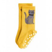 Mini Rodini Cat 1-Pack Anti-Slip Socks Gul