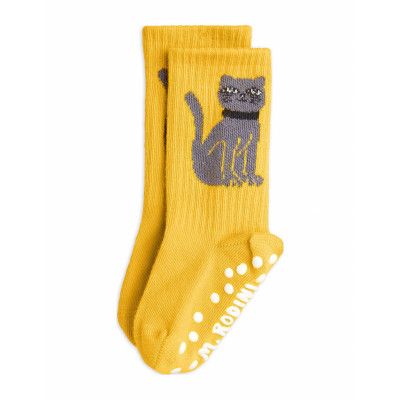 Mini Rodini Cat 1-Pack Anti-Slip Socks Gul