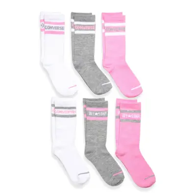 Converse 6W-6Pk Crew Sock Rosa