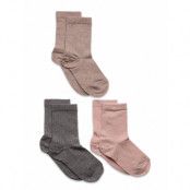 Cotton Rib Socks - 3-Pack Sockor Strumpor Multi/patterned Mp Denmark